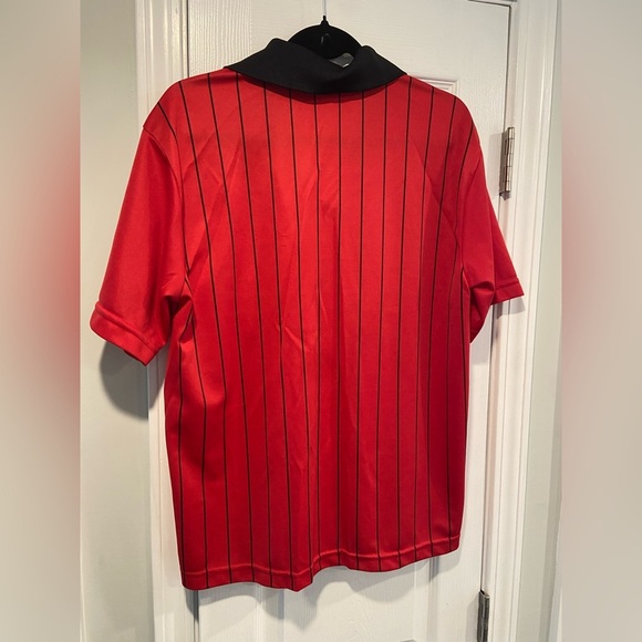 Score Size Adult M Short Sleeve Red Black Stripe Soccer Football Referee Jersey - Picture 7 of 10